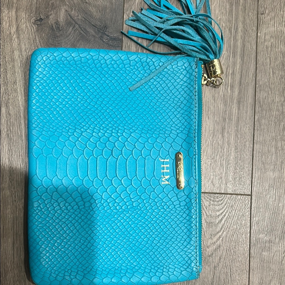 GiGi New York Blue Textured Clutch